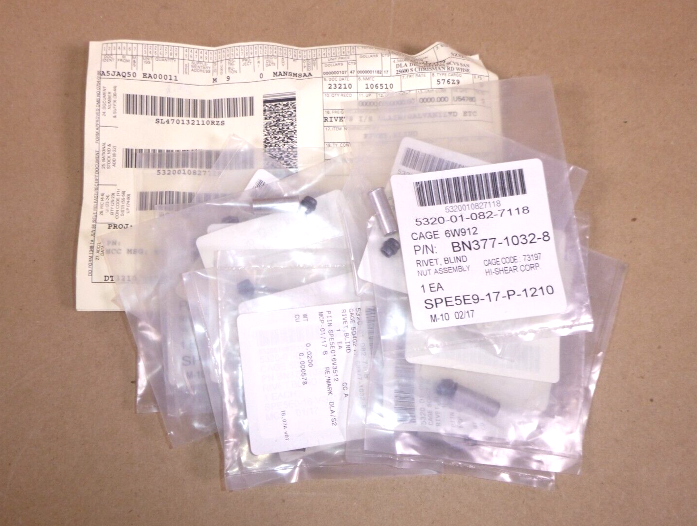 (Lot of 11) USGI Hi-Shear BN377-1032-8 Blind Rivets 5320-01-082-7118 | Industrial Replacement Nuts &amp; Bolts Distributor and Machinery Screws &amp; Fasteners Supply