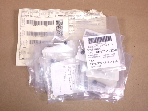 (Lot of 11) USGI Hi-Shear BN377-1032-8 Blind Rivets 5320-01-082-7118