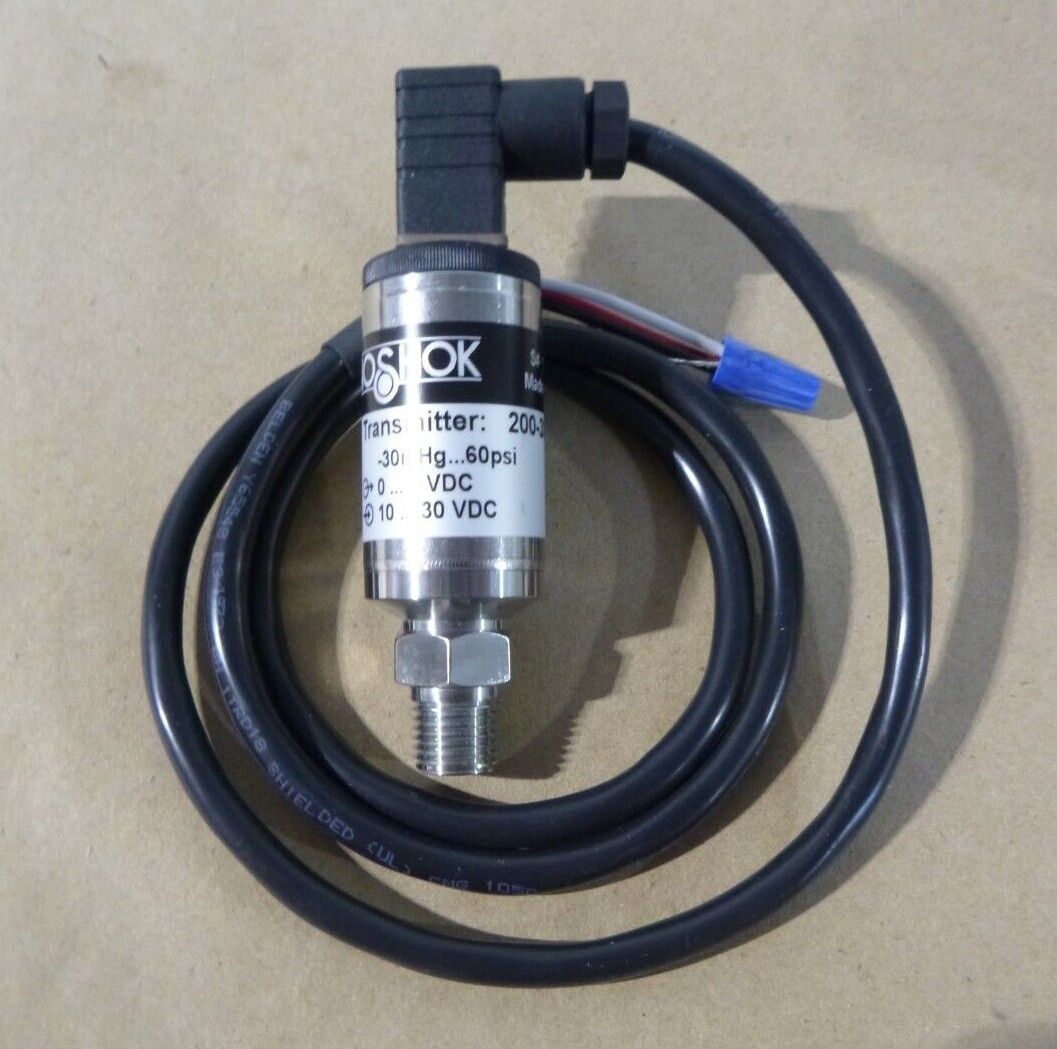 Noshok Pressure Transmitter 200-30/60-1-2-2-1, -30 INHG TO 60 PSIG, 0-5VDC Out | Electrical MRO Replacement Parts &amp; Components and Commercial Electrical Supplies Company