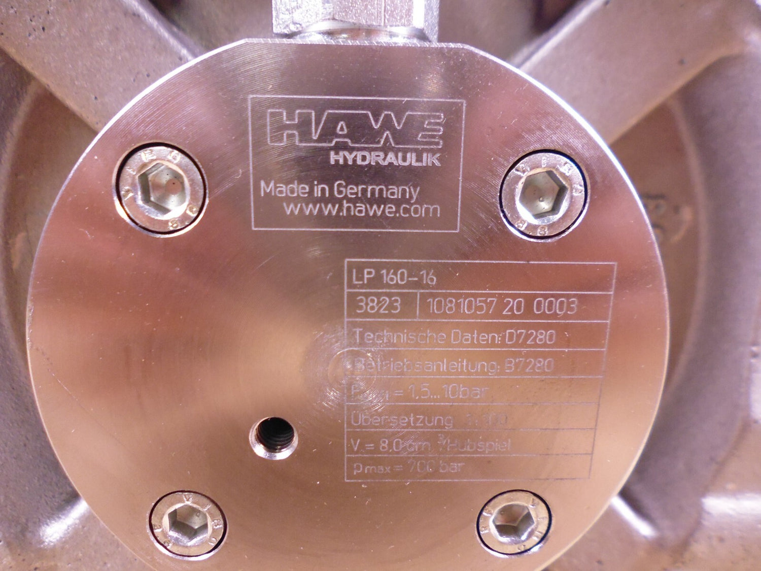 HAWE LP 160-16 Air Driven Hydraulic Pump, 1:100 Area Ratio, V=8.0 cm3, Type LP | Industrial MRO Replacement Parts, Manufacturing Machine Parts &amp; Components, Heavy Equipment Parts Supplier