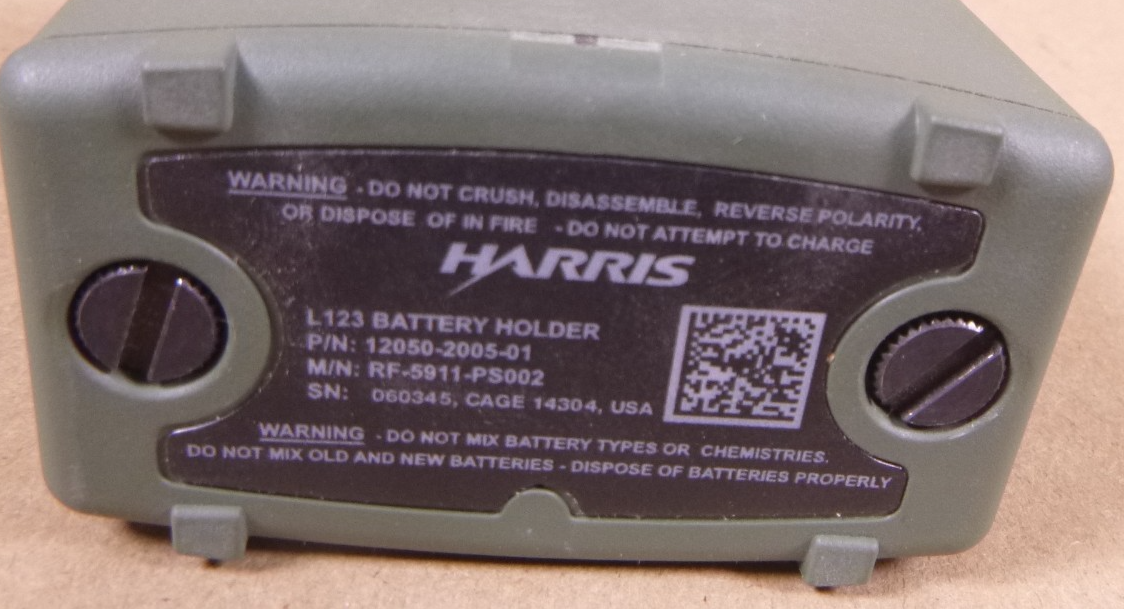 HARRIS MILITARY PRC-152 RADIO L123 BATTERY HOLDER RF-5911-PS002 12050-2005-01 | Electrical MRO Replacement Parts &amp; Components and Commercial Electrical Supplies Company