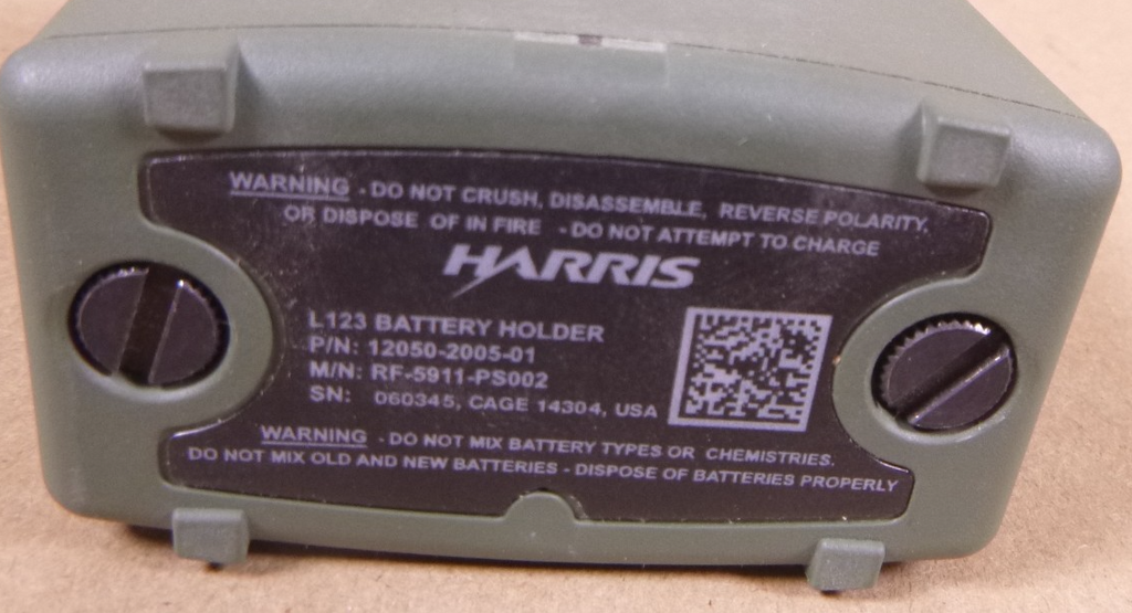 HARRIS MILITARY PRC-152 RADIO L123 BATTERY HOLDER RF-5911-PS002 12050-2005-01 | Electrical MRO Replacement Parts & Components and Commercial Electrical Supplies Company