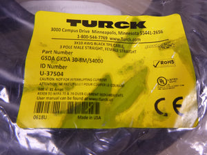 Turck GSDA GKDA 30-8M/S4000 Powerfast Cordset 600V 31A 3-Pin M F , U-37504