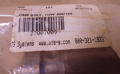 ATS Systems THW 400/120 400-120 Cam Bolt | Industrial MRO Replacement Parts, Manufacturing Machine Parts &amp; Components, Heavy Equipment Parts Supplier