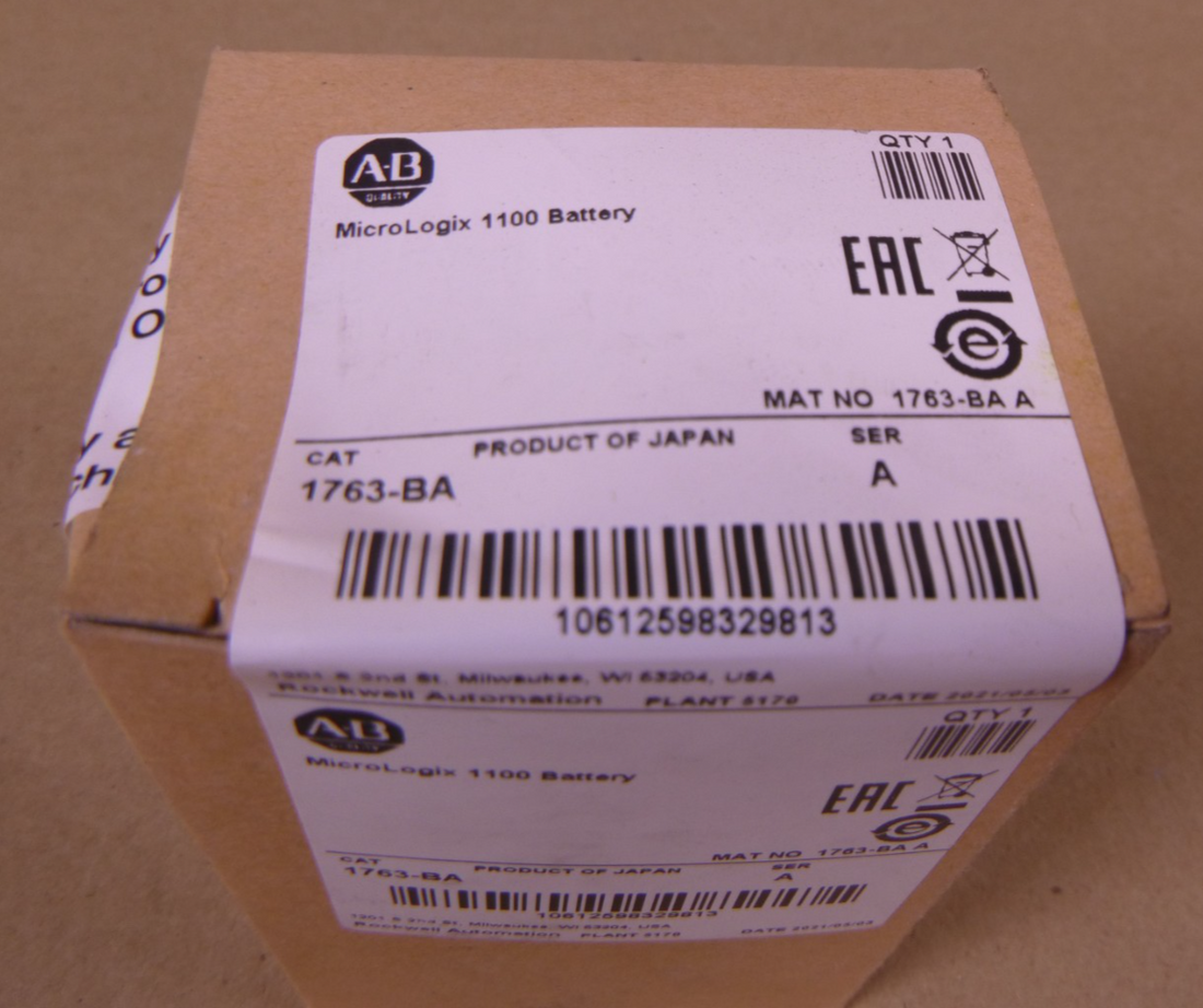 NEW Sealed Allen Bradley 1763-BA Ser A MICROLOGIX 1100 BATTERY | Electrical MRO Replacement Parts &amp; Components and Commercial Electrical Supplies Company