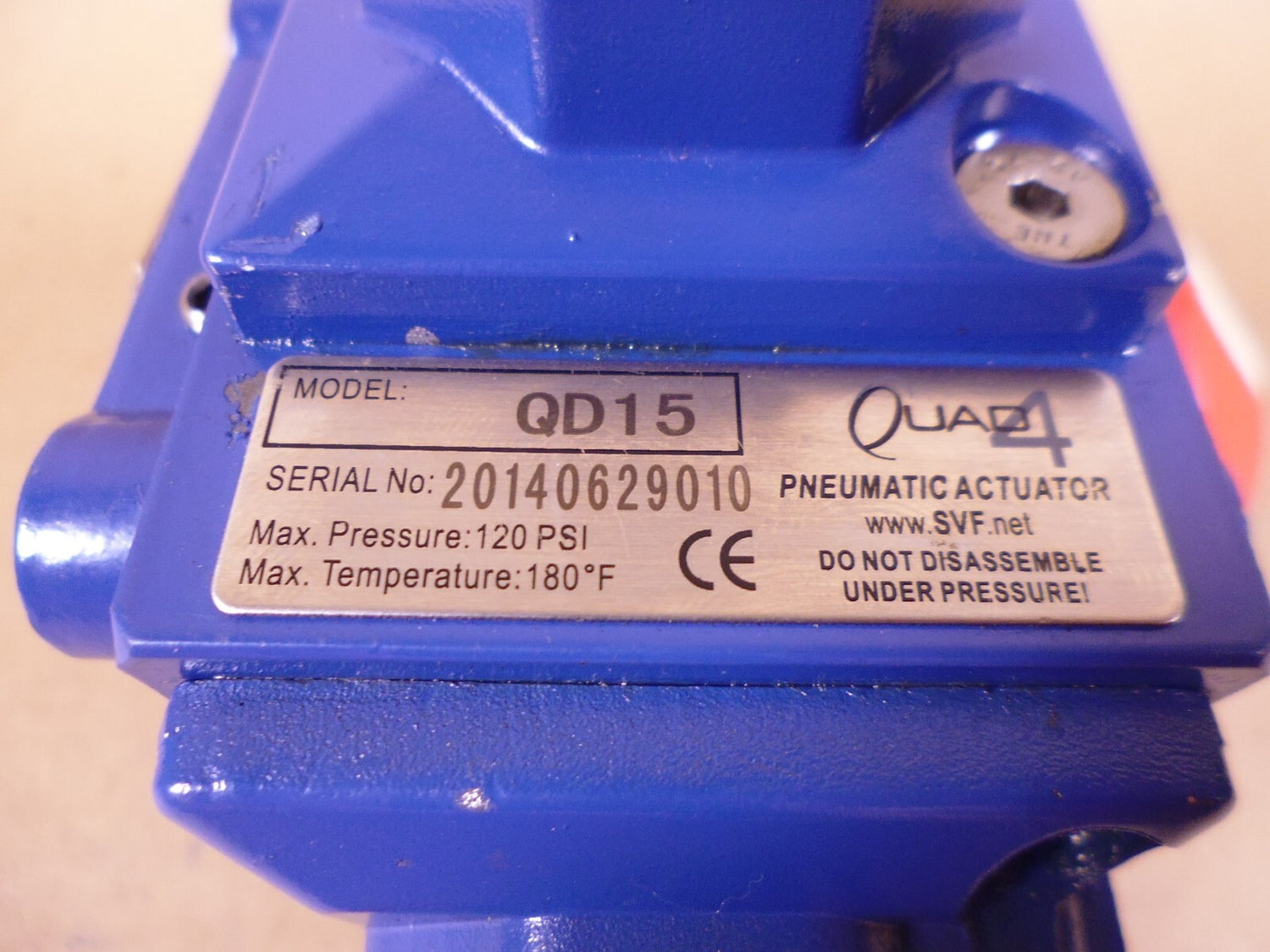 SVF QUAD4 Pneumatic Actuator Quad 4 QD15 120PSI | Industrial MRO Replacement Parts, Manufacturing Machine Parts &amp; Components, Heavy Equipment Parts Supplier