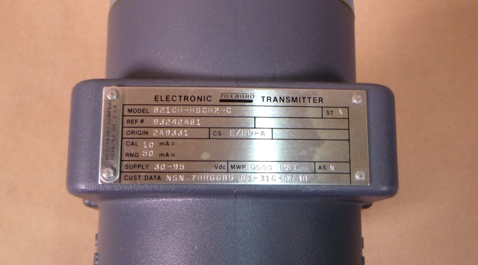 Foxboro 821GH-HSCH2-C Electronic Pressure Transmitter 6000 Psi 30-95 Vdc