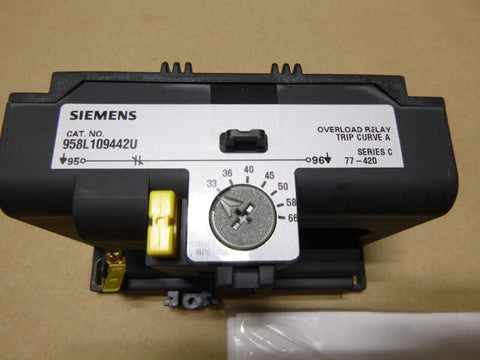 New Siemens Overload Relay 985L109442U Trip Curve A, 33-66 Amps 3 Phase, USA