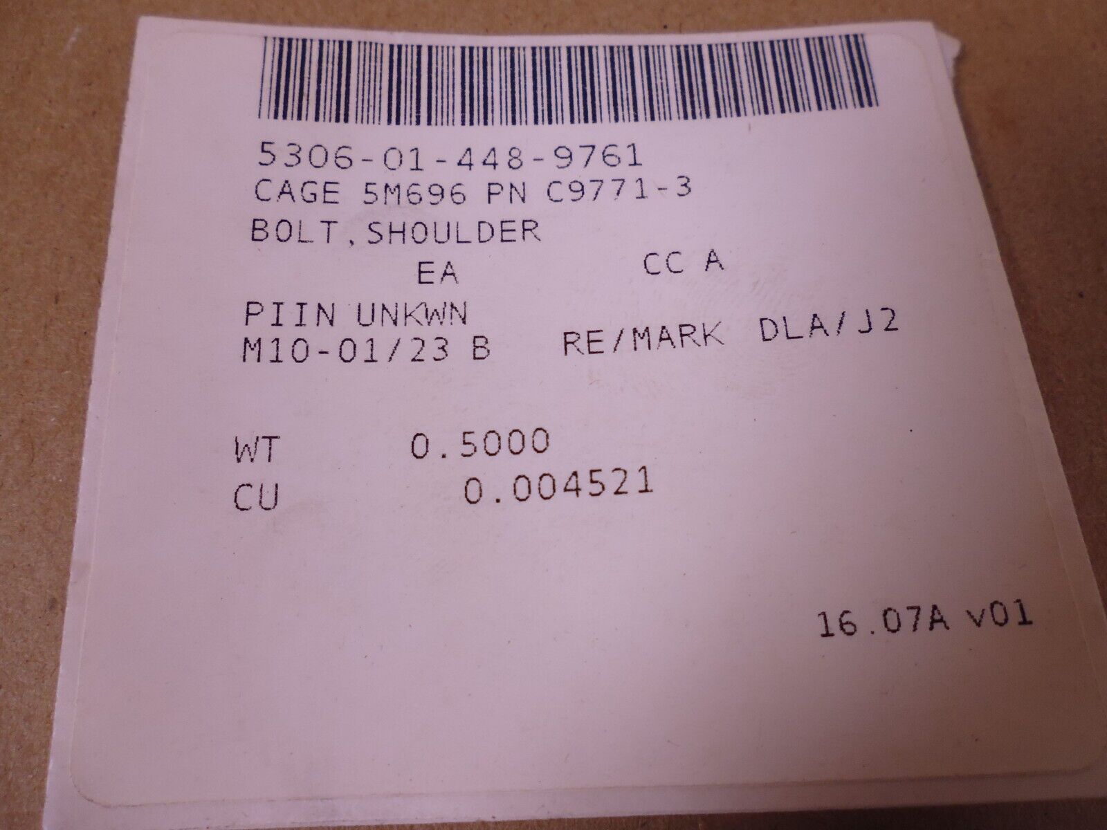 (3x) VS3643-1 Shoulder Bolt AIC4431-3 C9771-3 , 5306-01-448-9761 | Industrial Replacement Nuts &amp; Bolts Distributor and Machinery Screws &amp; Fasteners Supply