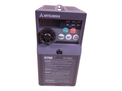 Mitsubishi FR-D710W-025-NA D700 Inverter Drive 1PH 115V Input 3PH 230V 2.5A Out | Electrical MRO Replacement Parts &amp; Components and Commercial Electrical Supplies Company
