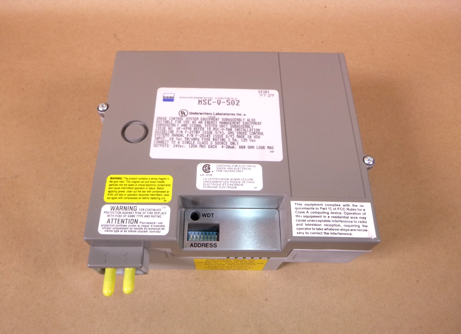Siebe Environmental Controls MSC-V-502 Smoke Control Subassembly 24 Vac | Industrial MRO Replacement Parts, Manufacturing Machine Parts &amp; Components, Heavy Equipment Parts Supplier