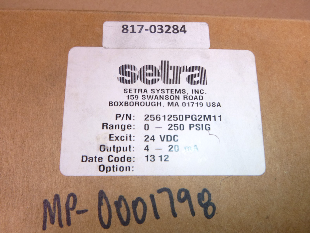 2561250PG2M11 Setra pressure transducer model 256, 250 Psig 4-20MA Nema4 | Electrical MRO Replacement Parts & Components and Commercial Electrical Supplies Company