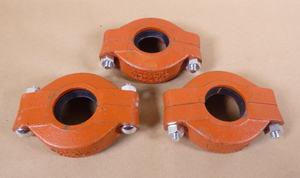 (Lot of 3) VICTAULIC Style 750, 3" x 2" Orange Stripe Grooved Reducing Coupling