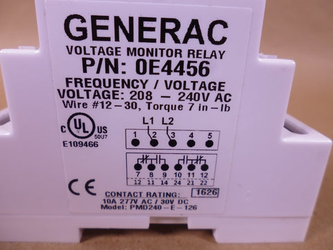 OEM Generac 0E4456 Voltage Frequency Monitor Relay , 208-240VAC | Genuine MEP Generator Replacement Parts and Military Surplus Generator Parts