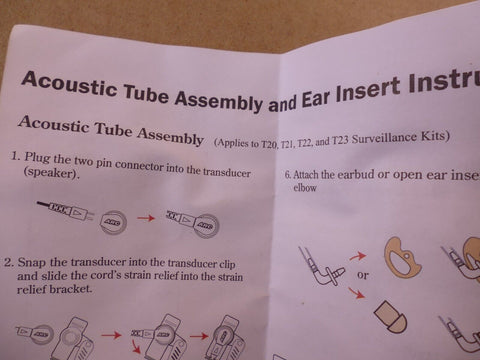 ARC Astra Radio Acoustic Tube Assembly & Ear Insert For T20 T21 T22 T23 Kit