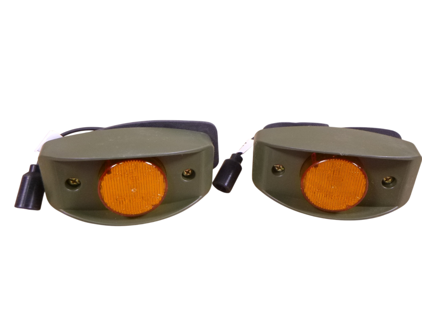 (2x) Truck-Lite 07196 LED Marker Light Amber Green 24V HMMWV FMTV Model 30