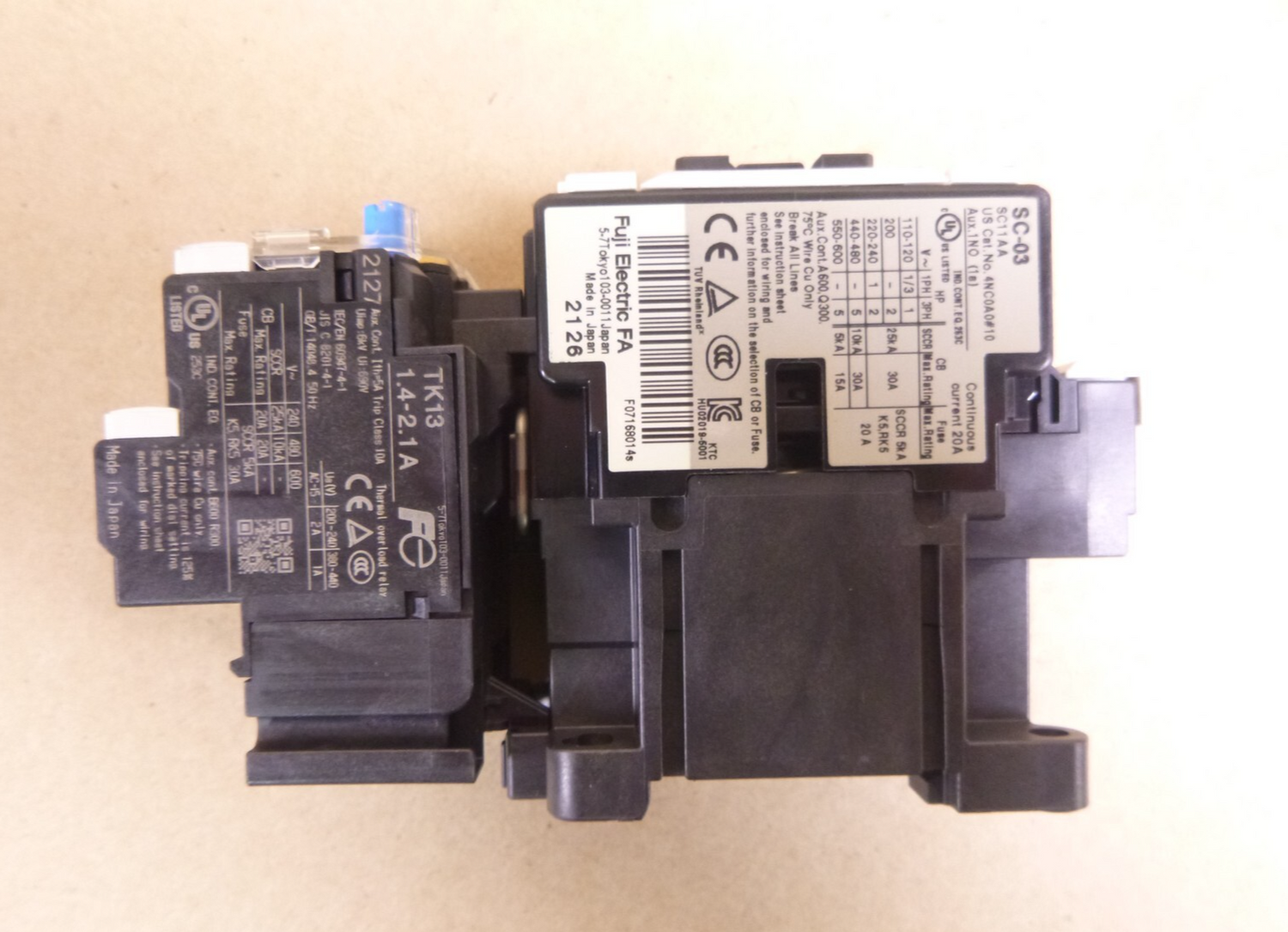 SC-03 Fuji SW-NO3/T Magnetic Starter 110V Coil With Thermal Relay TK13 1.4-2.1 A | Electrical MRO Replacement Parts &amp; Components and Commercial Electrical Supplies Company