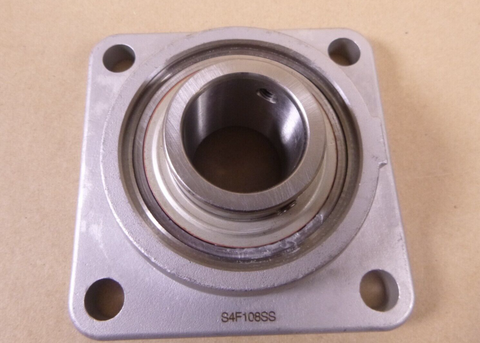 MRC S2F108SS Cast Stainless Steel Washdown Four-Bolt Flange Bearing 1-1/2" Bore