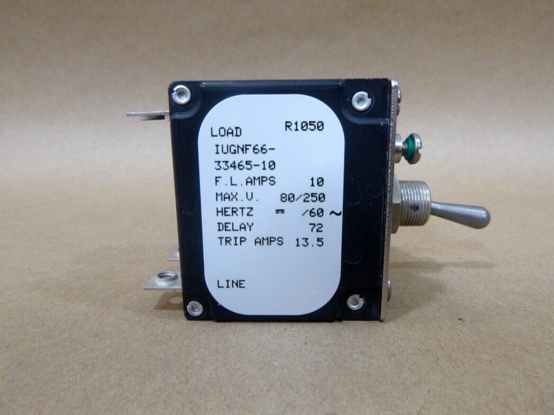 Airpax IUGNF66-33465-10 Magnetic Hydraulic Delay Circuit Breaker 10 Amp 2 Pole | Electrical MRO Replacement Parts &amp; Components and Commercial Electrical Supplies Company