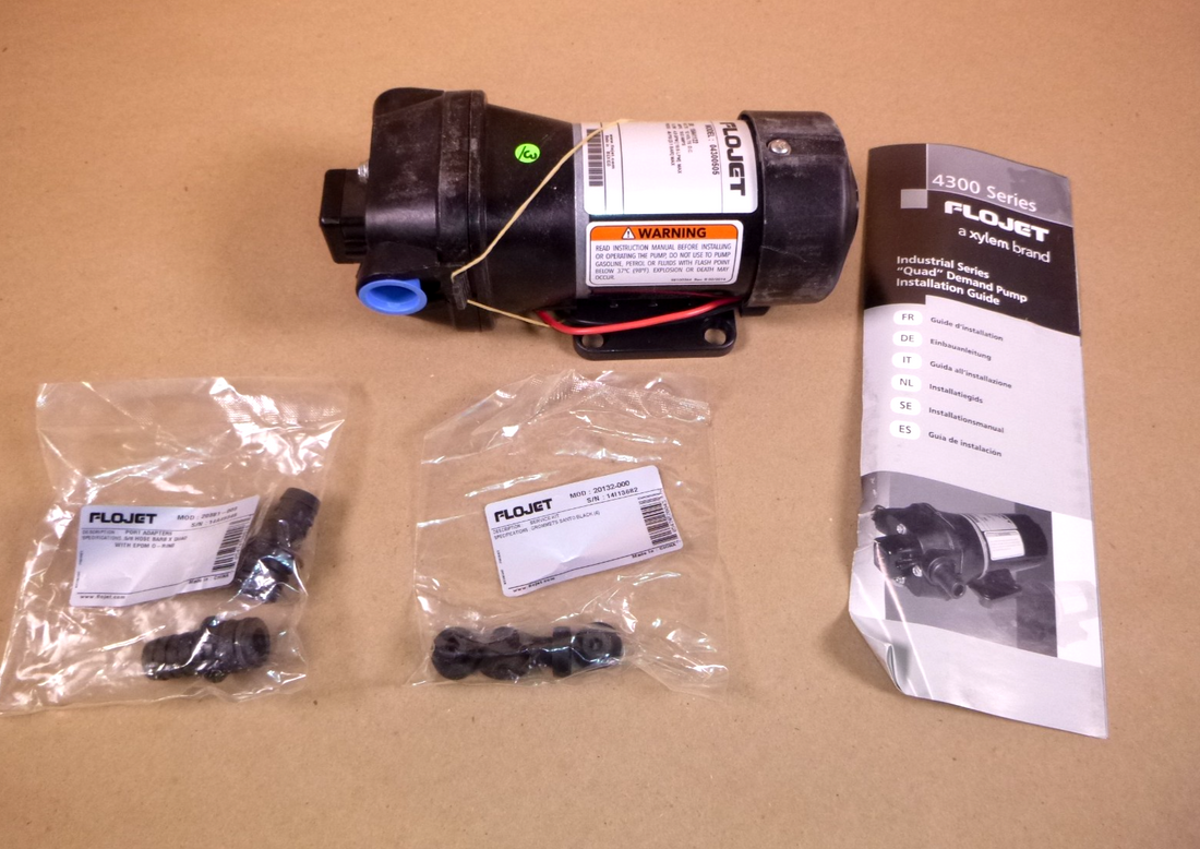 Flojet 04300-505 Self-priming Diaphragm Pump 4.9 GPM 45 PSI 12 Volt 04300505