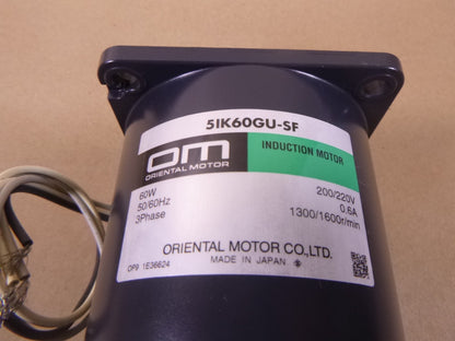 NEW Oriental Motor 5IK60GU-SF Induction Motor 60W 200/220V 50/60HZ 3PH