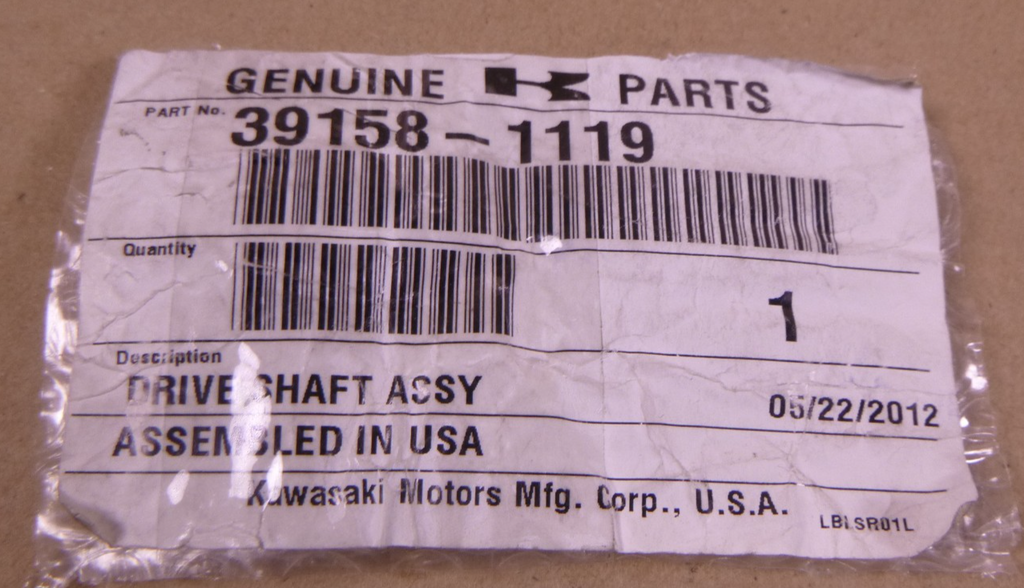 39158-1119 GENUINE OEM Kawasaki Mule 2510 3000 3010 4000 Inside Rear Drive Shaft | Replacement Truck Parts, Trailer Accessories, Automobile Supplies, Car Parts & Accessories