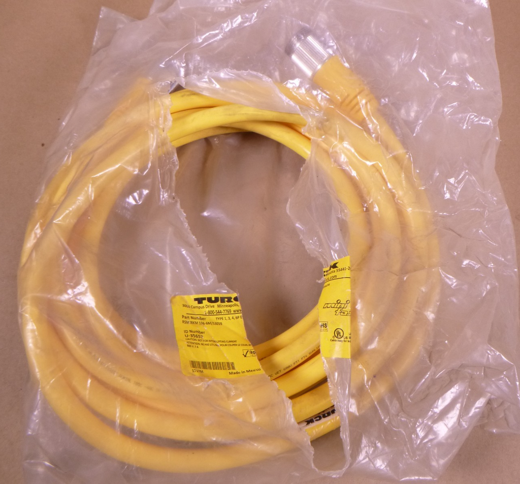 Turck RSM RKM 106-6M/S3059 Actuator Sensor Cable 10-Pin Mini Fast U-35657 , 6M | Electrical MRO Replacement Parts & Components and Commercial Electrical Supplies Company
