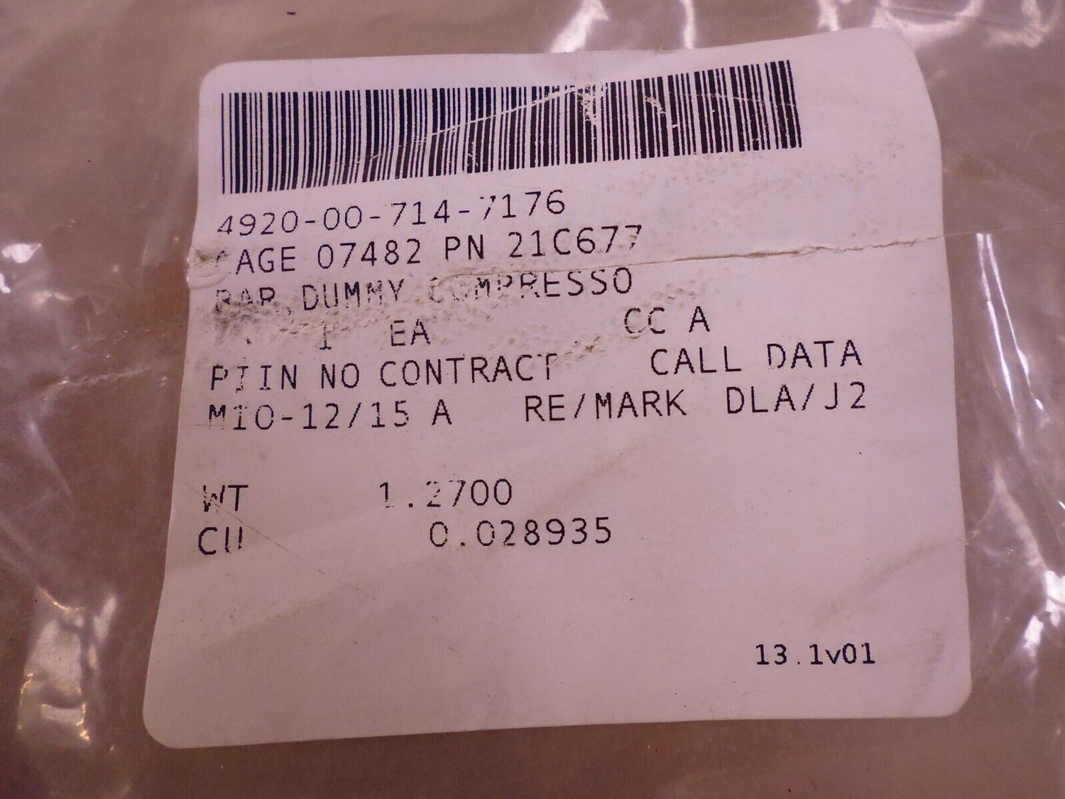 General Electric 21C677G1 GE 21C677 Dummy Compresso Bar , 4920-00-714-7176 | Industrial MRO Tools and Replacement Industrial Equipment Components