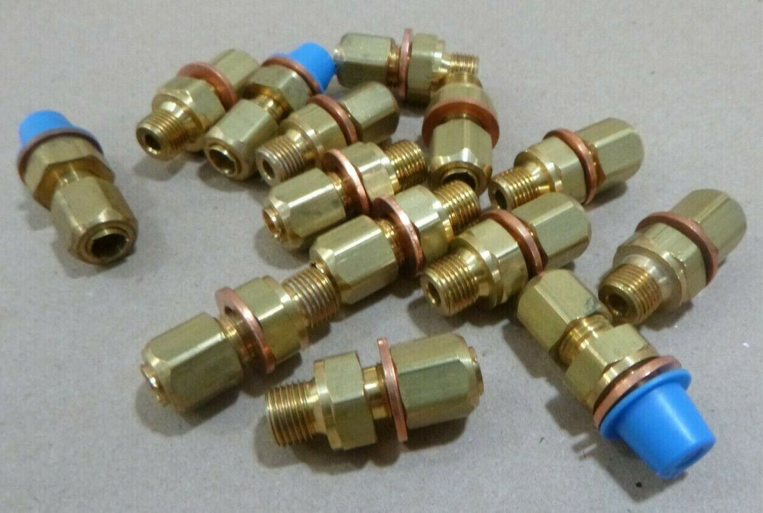 (14 PACK) PARKER 6mm OD x 1/8-28 BSPP BRASS COMPRESSION TUBE MALE CONNECTOR | Industrial Replacement Nuts &amp; Bolts Distributor and Machinery Screws &amp; Fasteners Supply