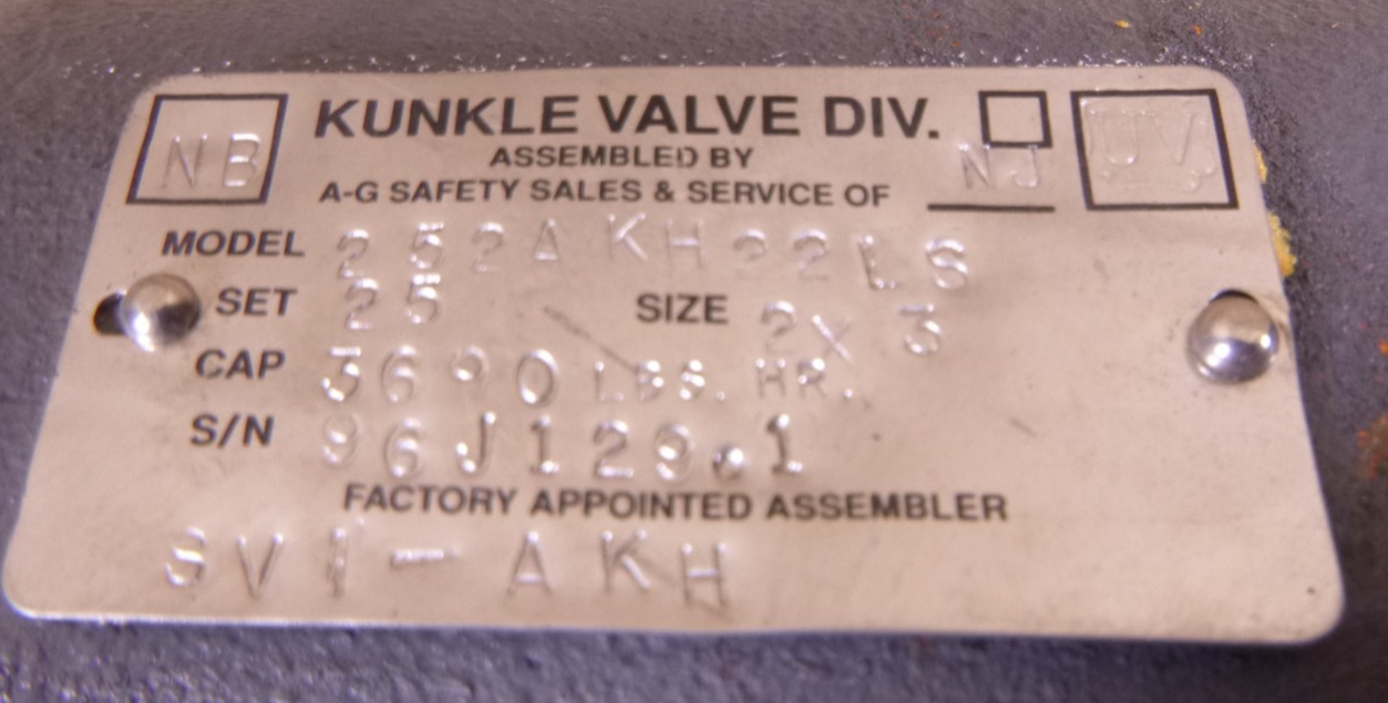 Kunkle 2" x 3" Relief Valve , 25PSI Set, 3690 Lbs. HR CAP, 252AKH22LS | Industrial MRO Replacement Parts, Manufacturing Machine Parts &amp; Components, Heavy Equipment Parts Supplier