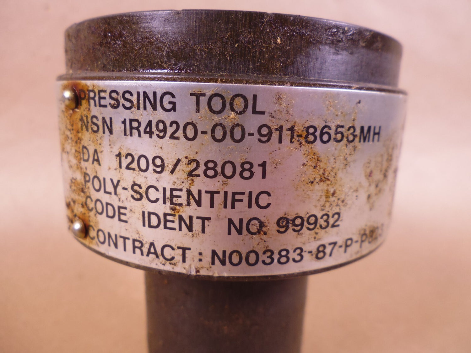 Poly-Scientific 28081 Pressing Tool , 4920-00-911-8653 | Industrial MRO Tools and Replacement Industrial Equipment Components