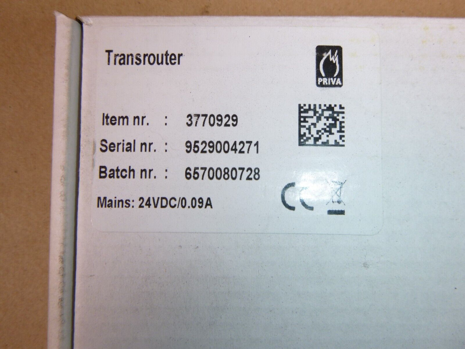 3770929 Priva Horticulture Transrouter | Electrical MRO Replacement Parts &amp; Components and Commercial Electrical Supplies Company