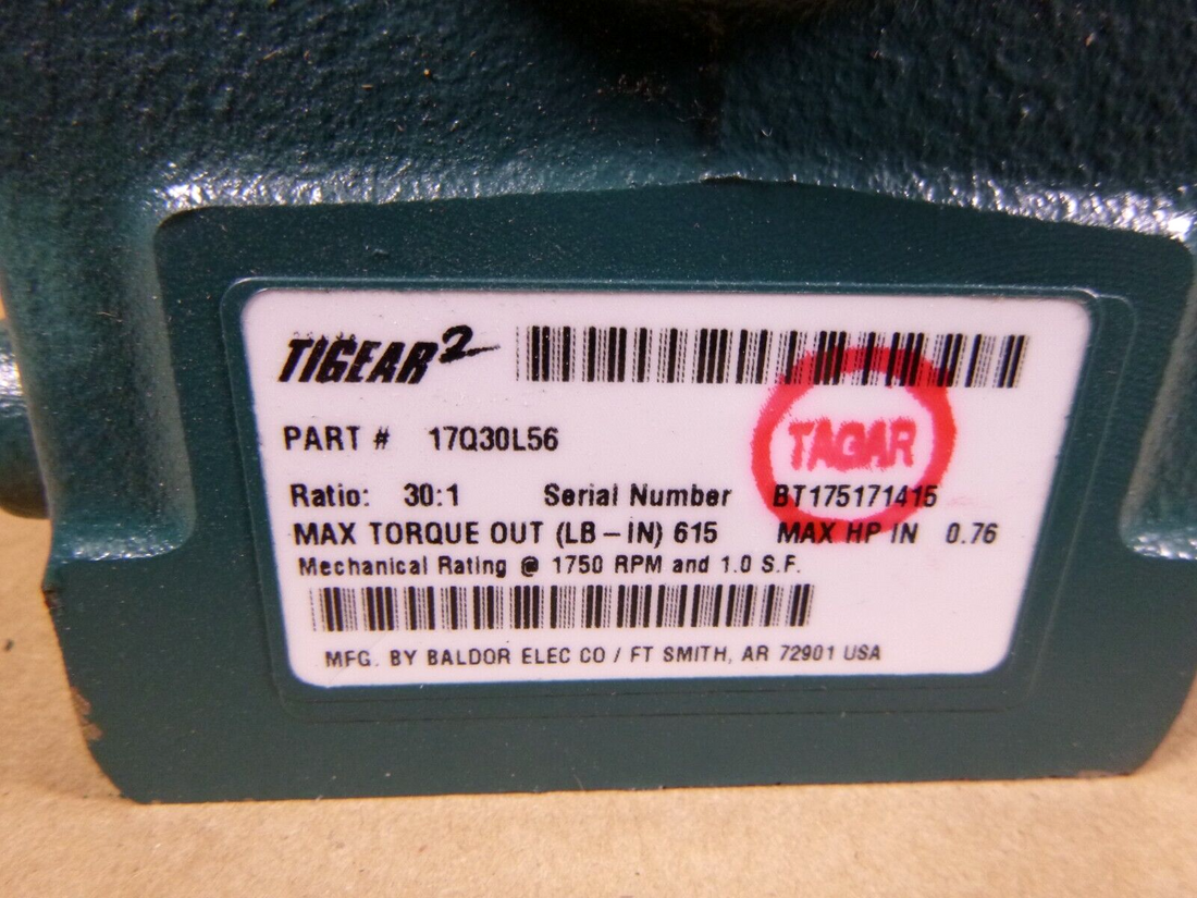 New Dodge Tigear-2 Speed Reducer 17Q30L56, 30:1 Ratio, 1.75" C.D., 56C Input | Industrial Electric Motors, Pumps &amp; Parts