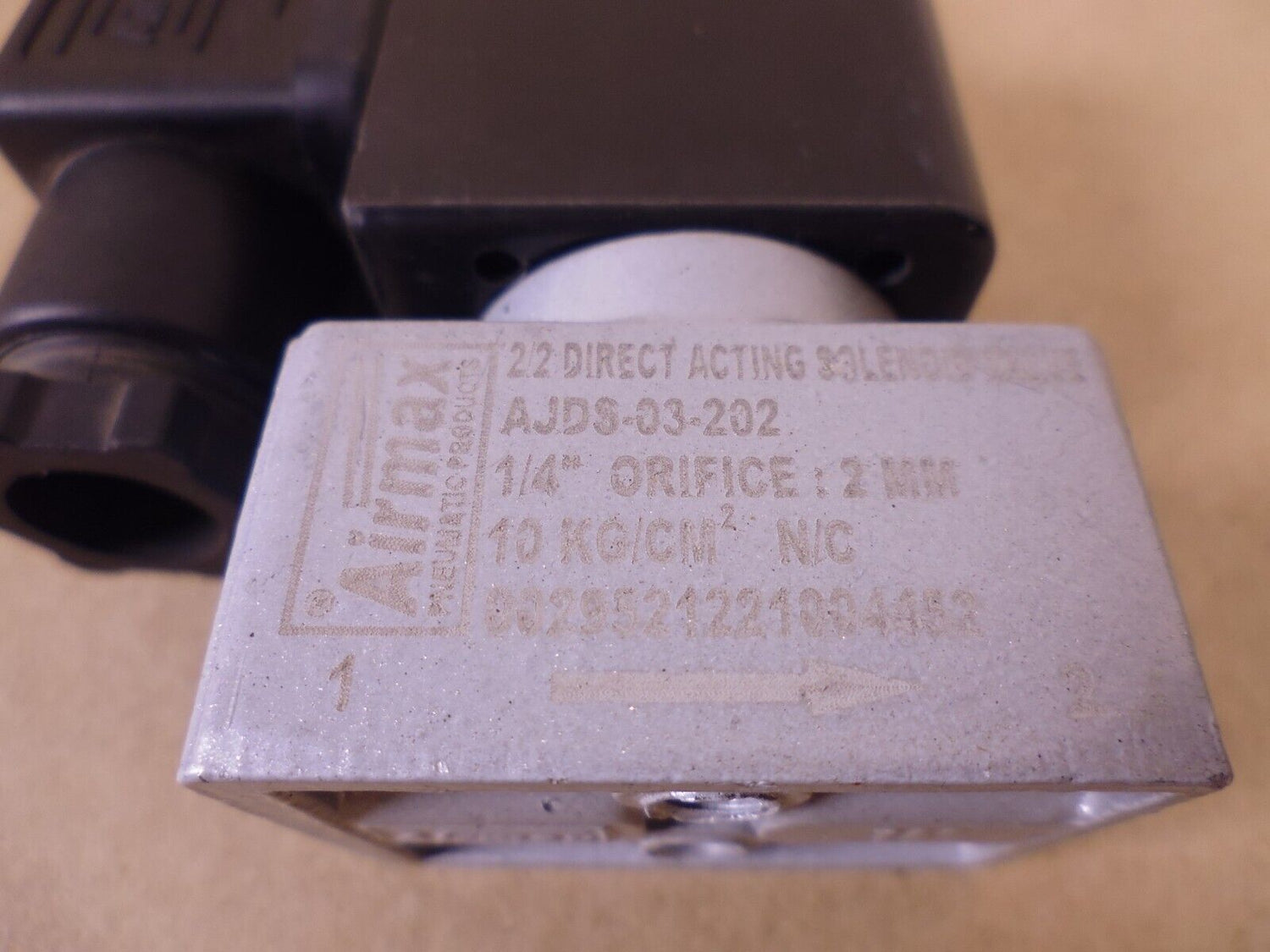 Airmax 2/2 Direct Acting Solenoid Valve AJDS-03-202 1/4" Orifice AJ Series | Industrial MRO Replacement Parts, Manufacturing Machine Parts &amp; Components, Heavy Equipment Parts Supplier