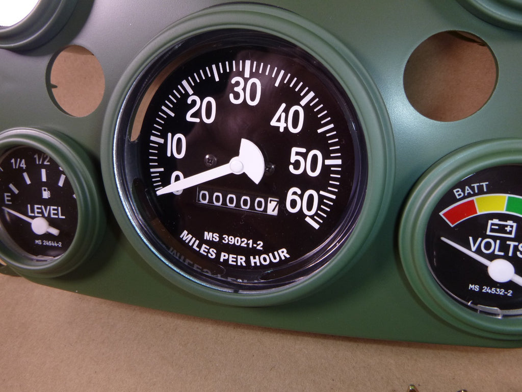 M998 Humvee Instrument Panel With 5 Gauge Set Green 12338466, 2540-01-185-6117 | Genuine HMMWV Replacement Parts and Military Surplus Humvee Parts & Accessories