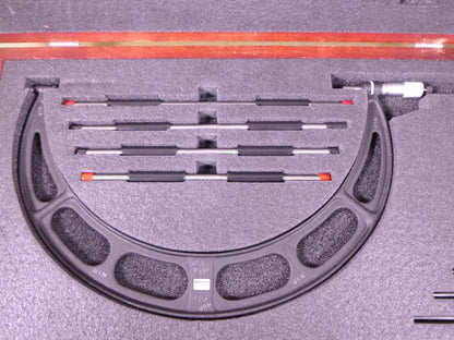 Starrett NO. 224 12-16" Anvil Outside Micrometer Set in Wood Case
