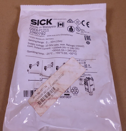 NEW SICK GSE6-P1211 1060792 Photoelectric Sensor , 0-10m(15m), 10-30V | Electrical MRO Replacement Parts &amp; Components and Commercial Electrical Supplies Company