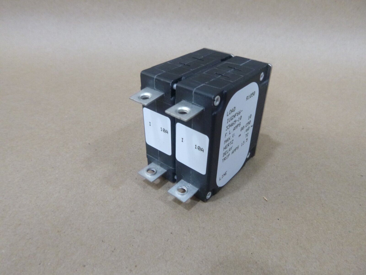 Airpax IUGNF66-33465-10 Magnetic Hydraulic Delay Circuit Breaker 10 Amp 2 Pole | Electrical MRO Replacement Parts &amp; Components and Commercial Electrical Supplies Company