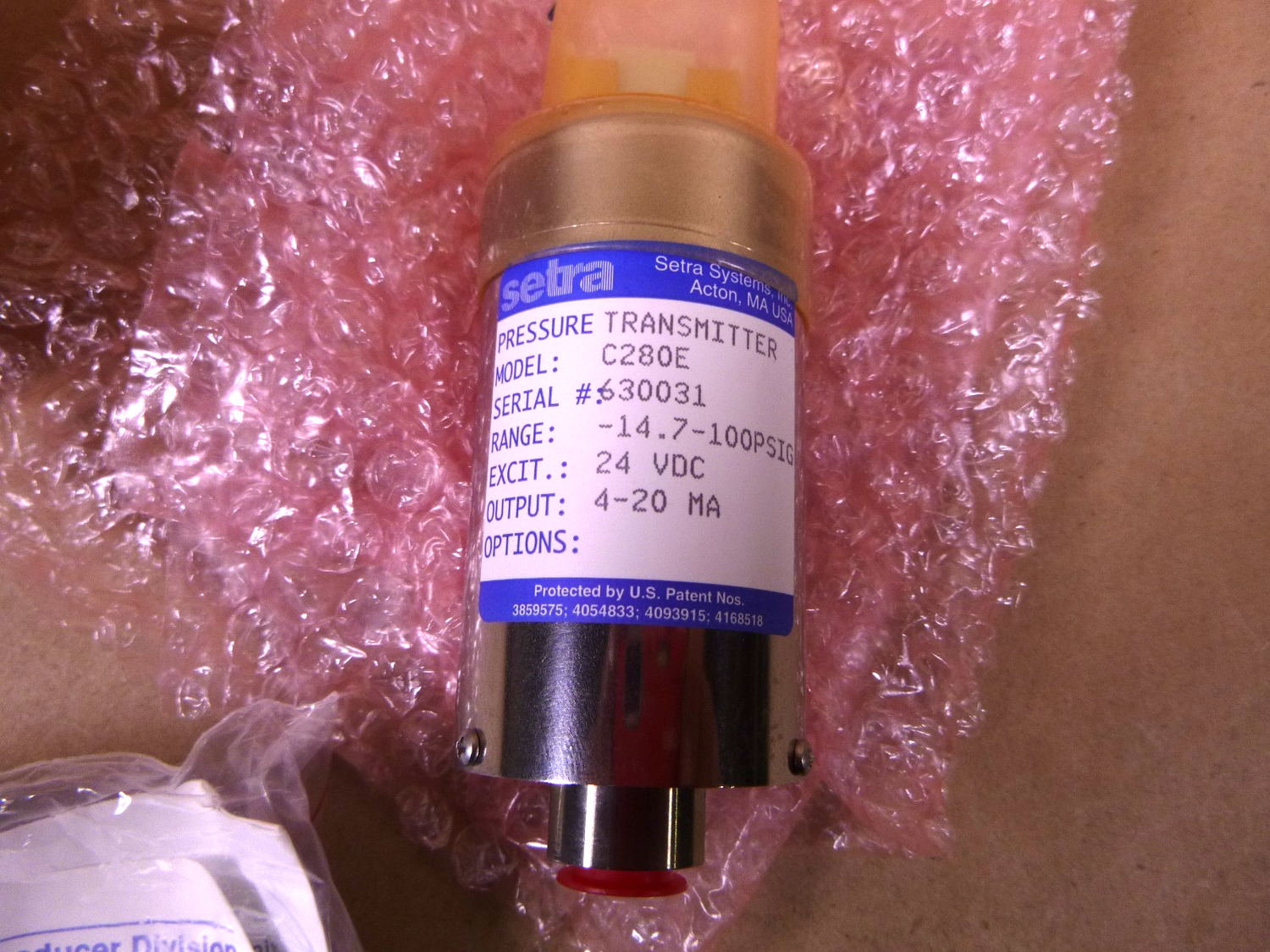 Setra C280E Pressure Transmitter, 14.7-100psi, 24vdc, 4-20mA, 280111-16 | Electrical MRO Replacement Parts &amp; Components and Commercial Electrical Supplies Company