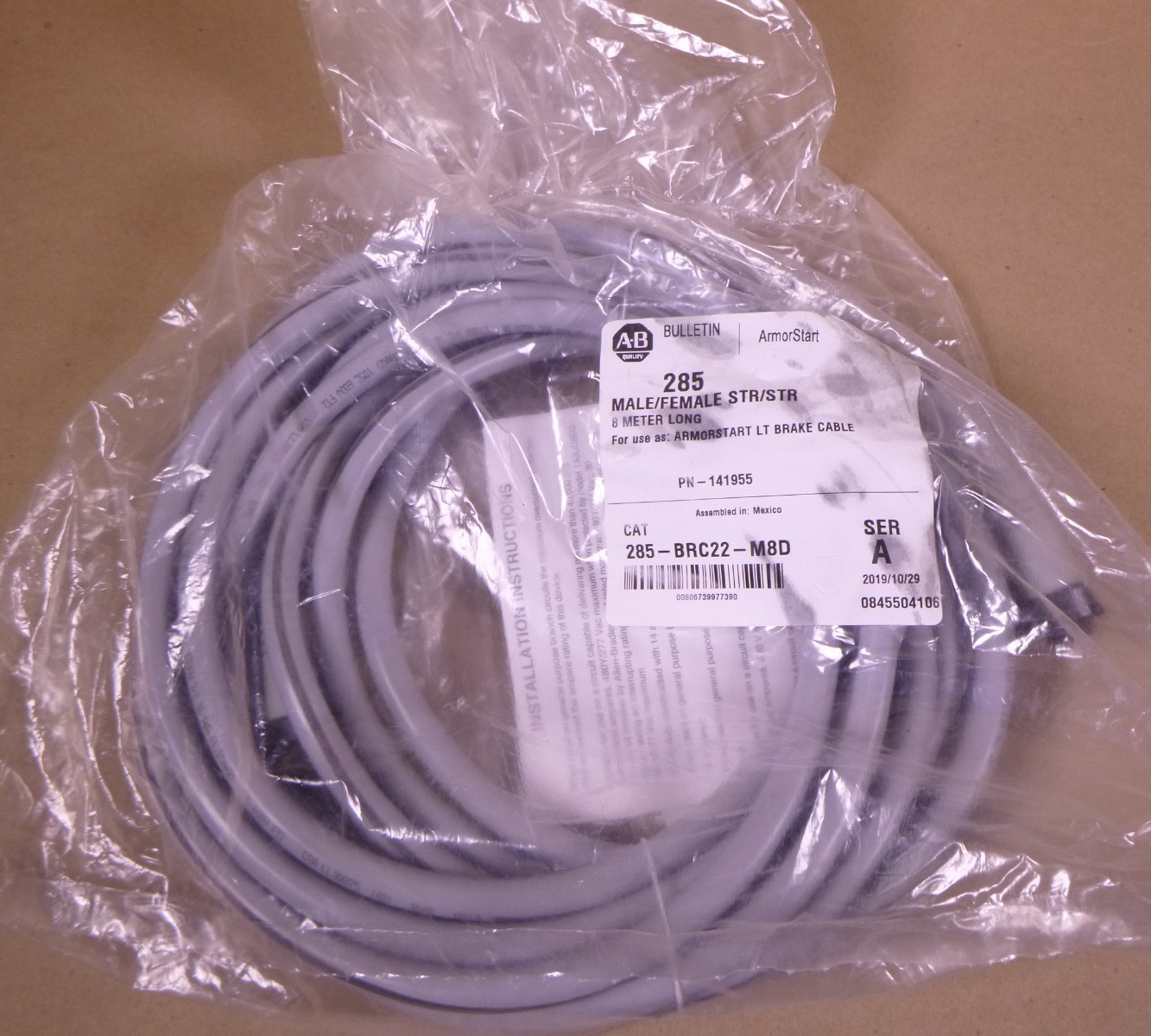 Allen Bradley 285-BRC22-M8D Series A ARMORSTART LT Brake Cable, 8 Meter, 141955 | Electrical MRO Replacement Parts &amp; Components and Commercial Electrical Supplies Company