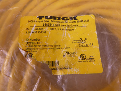 TURCK RSM RKM 50-25M , MINIFAST DOUBLE-ENDED CORDSET 5-Pin Male Female, U2283-18 | Electrical MRO Replacement Parts &amp; Components and Commercial Electrical Supplies Company