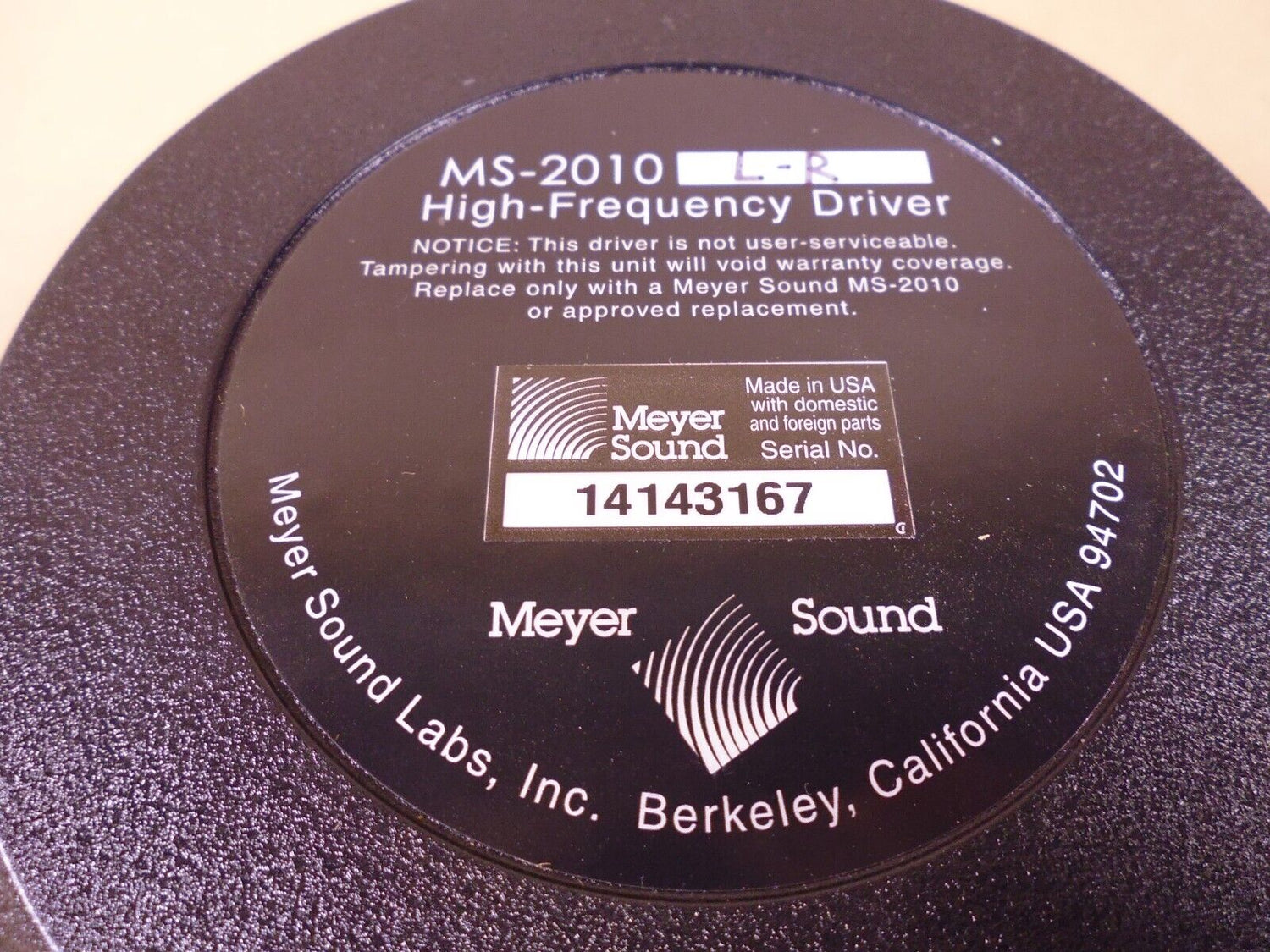 Meyer Sound MS-2010L High-Frequency Exchange Driver , 40.071.253.61 | Electrical MRO Replacement Parts &amp; Components and Commercial Electrical Supplies Company