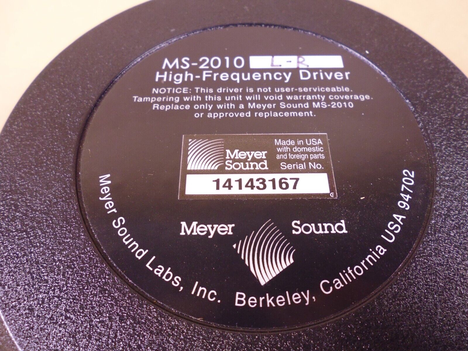 Meyer Sound MS-2010L High-Frequency Exchange Driver , 40.071.253.61 | Electrical MRO Replacement Parts &amp; Components and Commercial Electrical Supplies Company