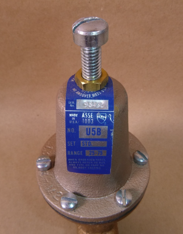 U5B-Z3 Watts Water Pressure Reducing Valve 1/2" FNPT Ports Set at 50 Psi | Industrial MRO Replacement Parts, Manufacturing Machine Parts & Components, Heavy Equipment Parts Supplier