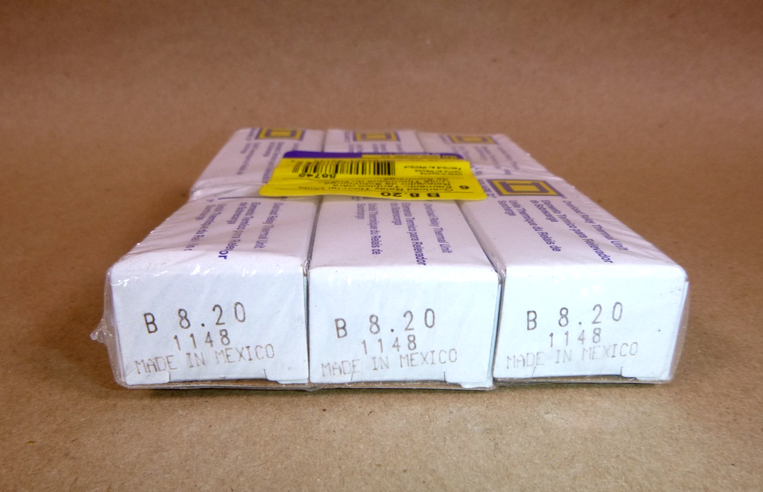 Square D B8.20 Overload Relay Thermal Unit (Lot of 6) | Electrical MRO Replacement Parts &amp; Components and Commercial Electrical Supplies Company