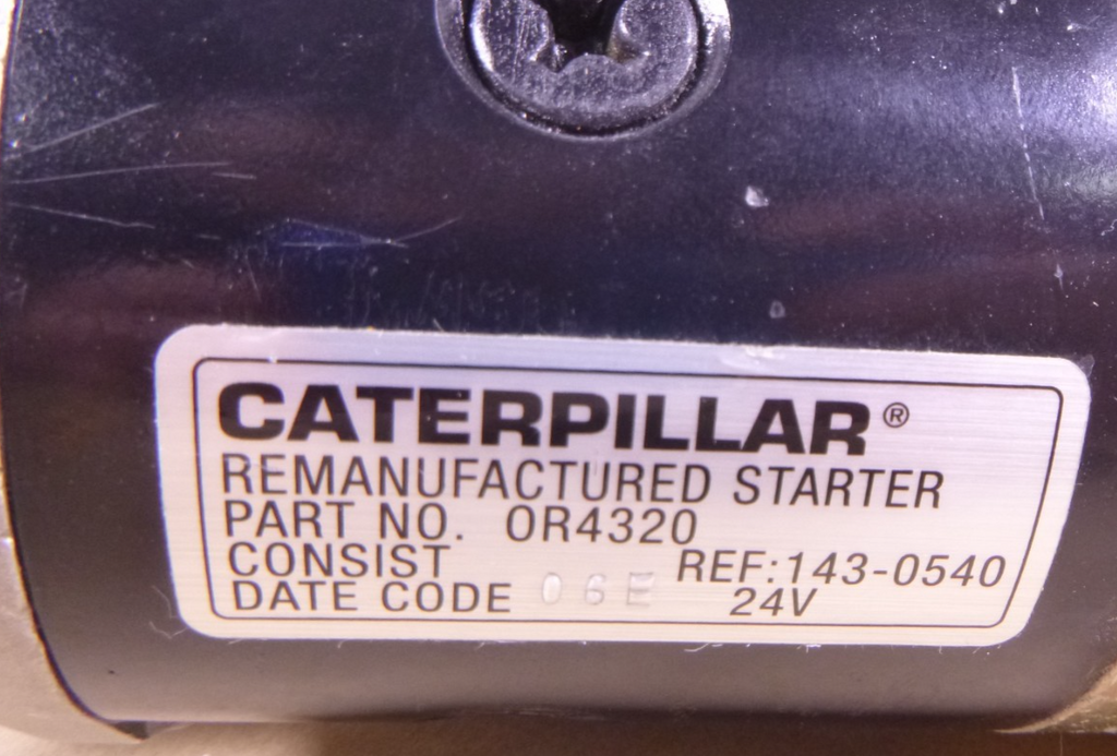 OEM CAT Caterpillar 0R-4320 24V Reman Starter 143-0540 , 3306 3208 3304B 3304 | Industrial Tractor Parts Supplier and Surplus Tractor Parts & Accessories