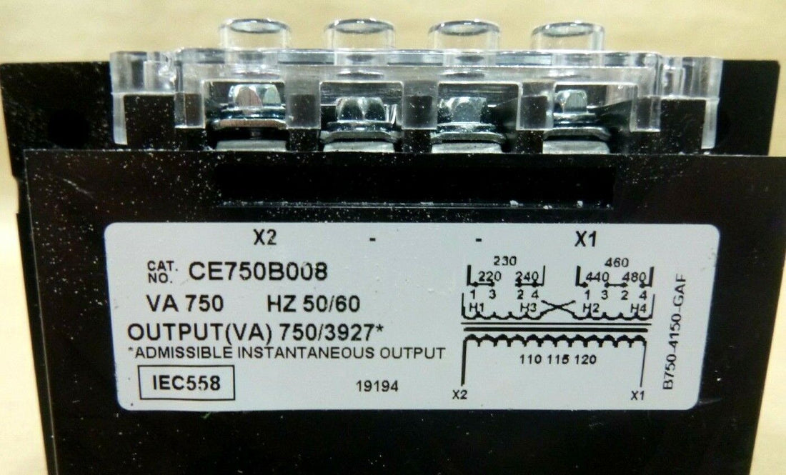 Acme Electric Control Transformer CE750B008, 750 VA, 230/460 V Pri. - 115 V Sec. | Electrical MRO Replacement Parts &amp; Components and Commercial Electrical Supplies Company