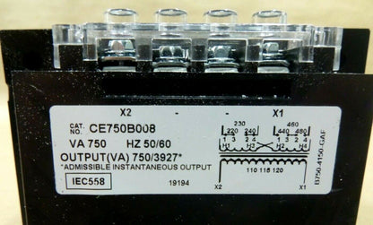 Acme Electric Control Transformer CE750B008, 750 VA, 230/460 V Pri. - 115 V Sec. | Electrical MRO Replacement Parts &amp; Components and Commercial Electrical Supplies Company