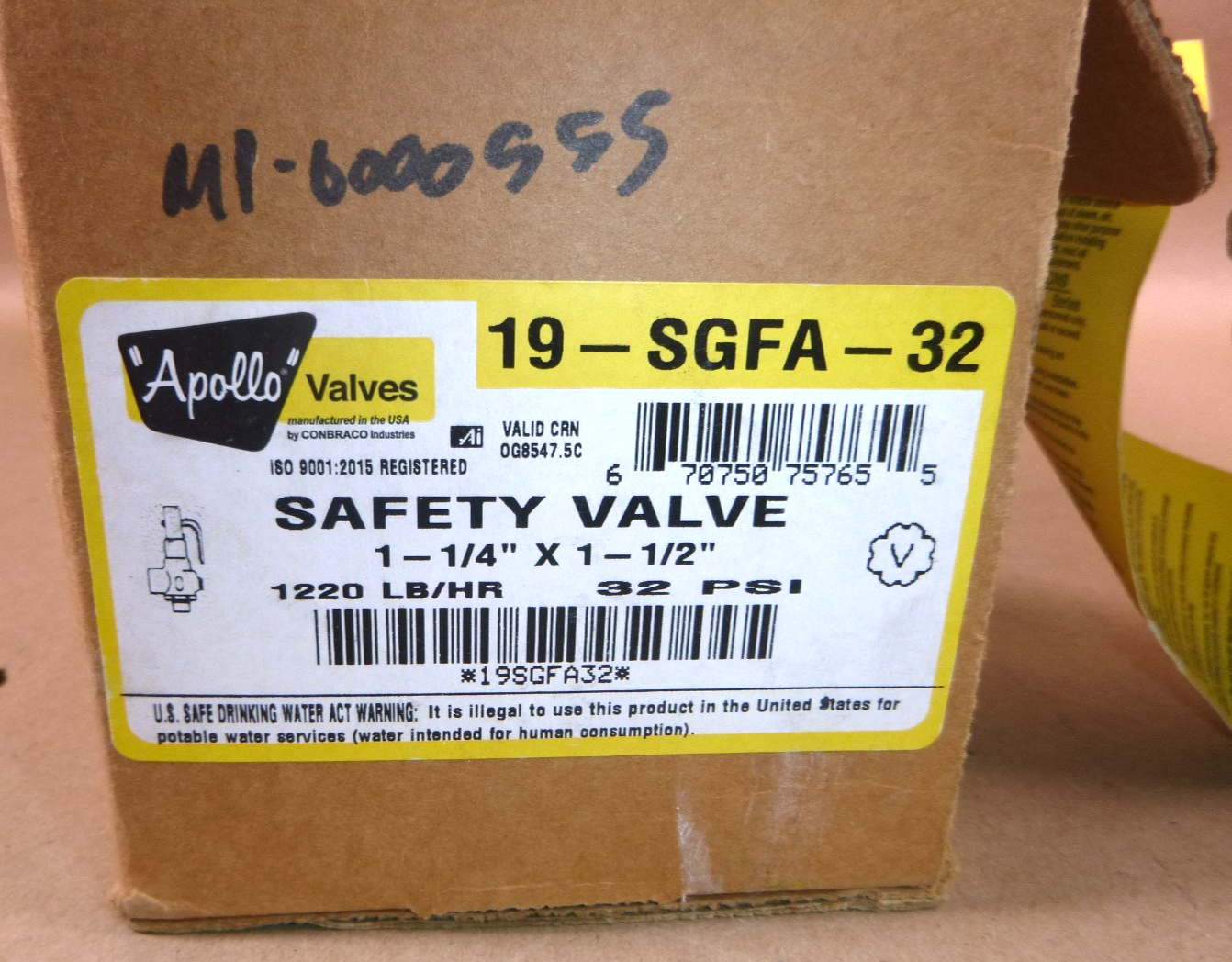 19SGFA32 Apollo Safety Relief Valve 19 Series 1-1/4" MNPT x 1-1/2" FNPT 32 Psi | Industrial MRO Replacement Parts, Manufacturing Machine Parts &amp; Components, Heavy Equipment Parts Supplier