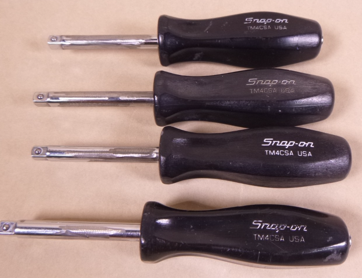 USED 4x Snap-on 1/4" Drive 6" Black Hard Grip Socket Driver Handle Extension TM4CSA | Industrial MRO Tools and Replacement Industrial Equipment Components